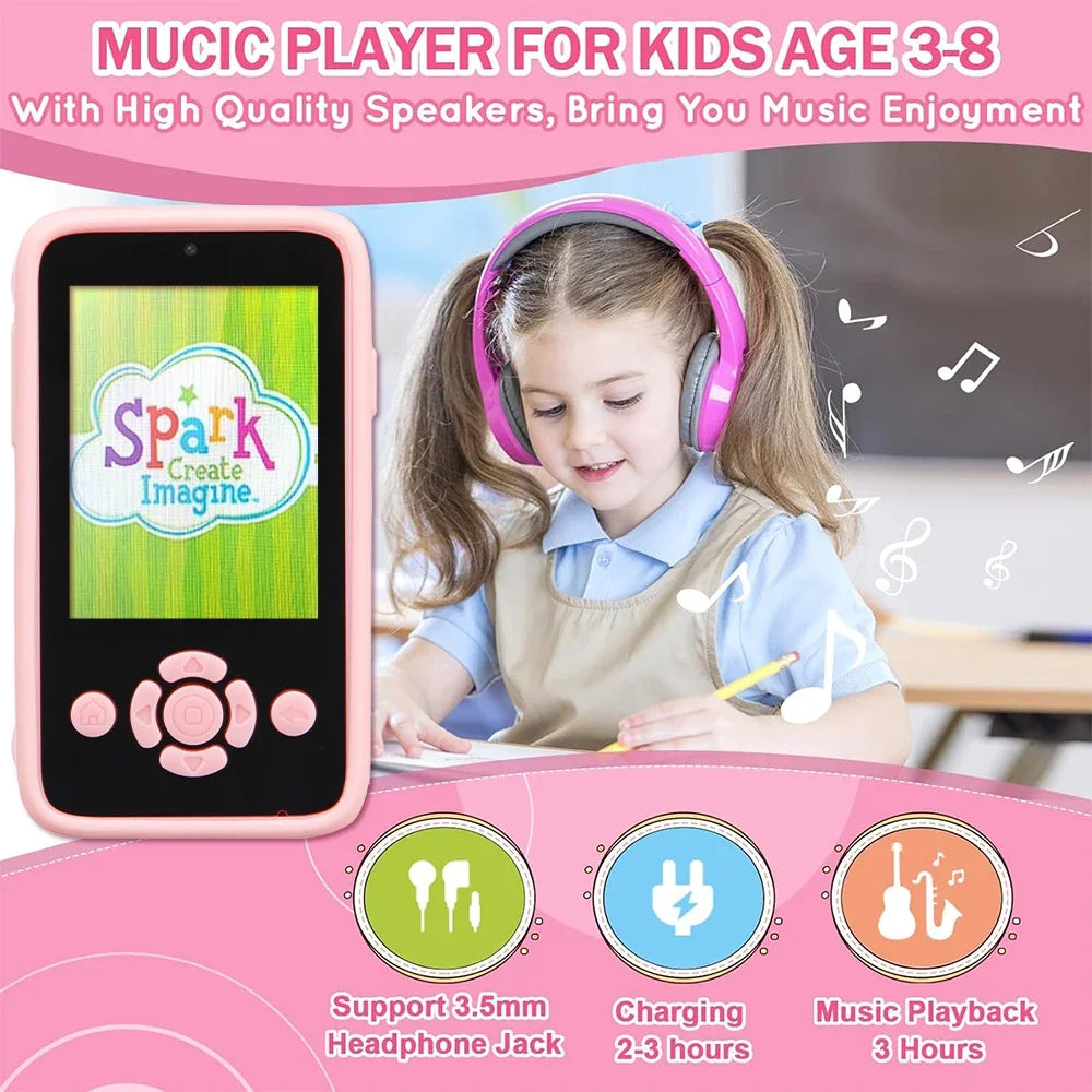 2025 Children Mp3 Phone Camera Toys Puzzle Games Music Player Tooddler Leaning Toys for Girls Boys Age 3-12 Best Birthday Gifts