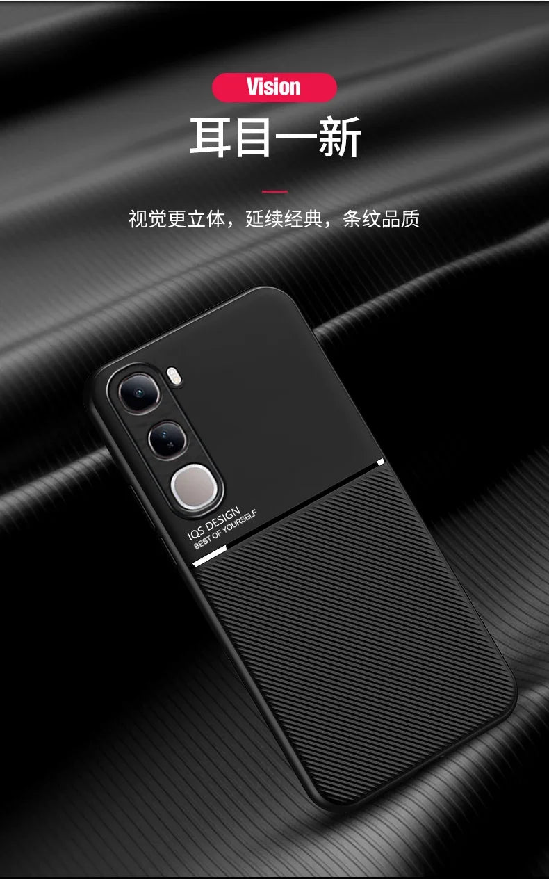 Magnetic Car Phone Case for vivo V40 Lite 4g/5G Prov40 vivo Magnet Metal Soft TPU Shockproof Cover VIVO V40 pro V 40 v40 lite 4G