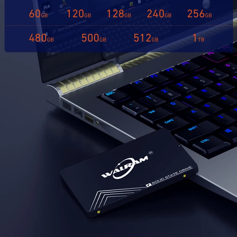 Disque dur SSD Walram 1 To SATA3 SSD 120 Go 240 Go 128 Go 256 Go 480 Go 512 Go 500 Go pour ordinateur portable de bureau