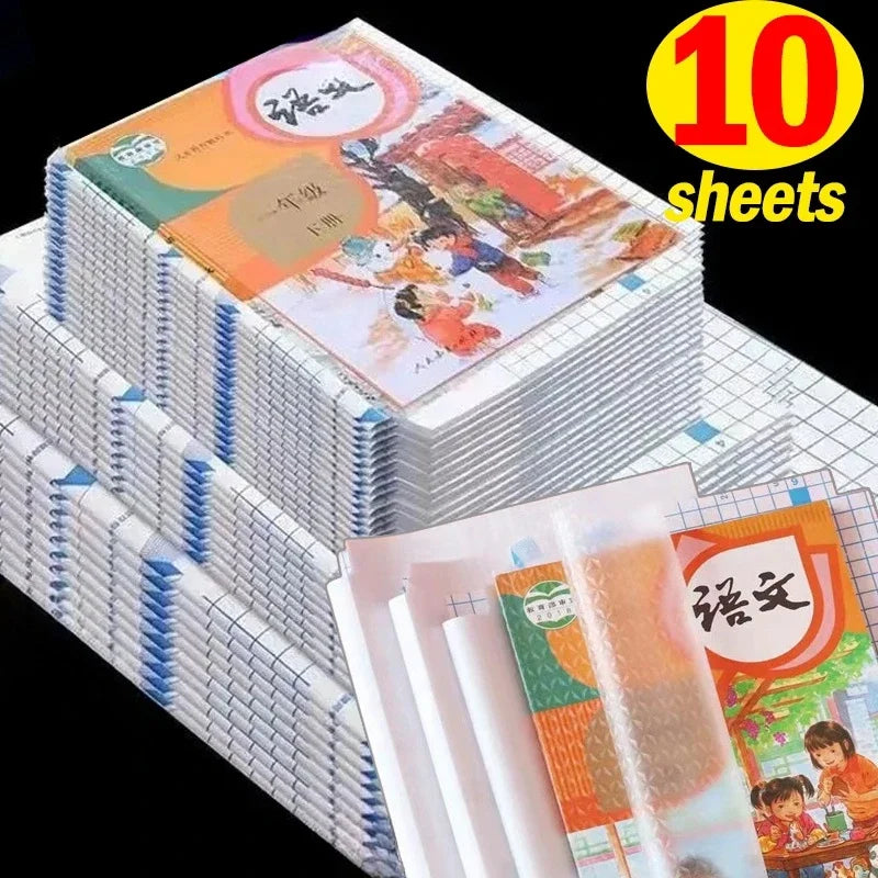 Lot de 10 feuilles de protection autocollantes pour carnet de notes A4, imperméables, pour agendas et livres, pour étudiants