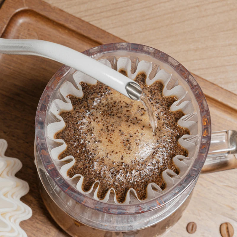 50pcs Disposable Basket Coffee Filter Paper ,Pour Over Filter Papers Cake Shape,Compatible With B75 Wave Dripper 155\185 Series