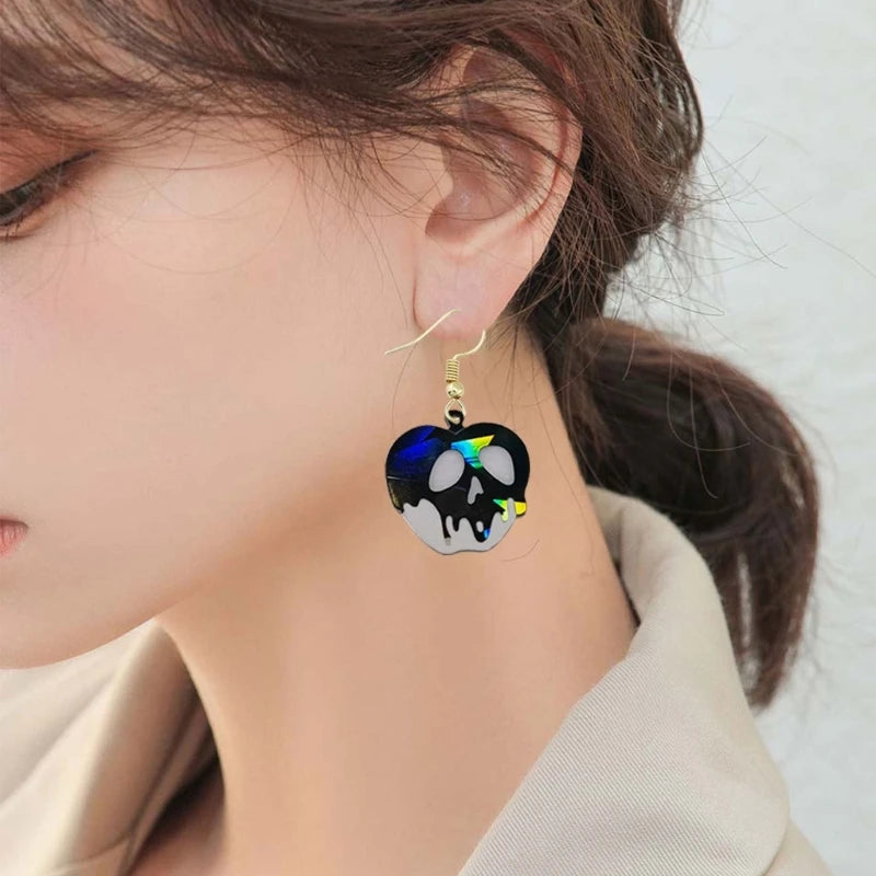 R3MC Light Keychain Pendant Silicone Mold Skull Apples Earrings Mold DIY Ornaments Mould for Birthday Gift