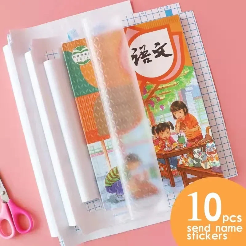 Lot de 10 feuilles de protection autocollantes pour carnet de notes A4, imperméables, pour agendas et livres, pour étudiants