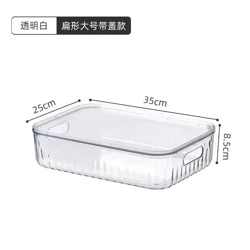 Light Luxury Desktop Cosmetic Plastic Drawer With Lid Wardrobe Sundries Toy Storage Box Transparent Storage Basket With Handle