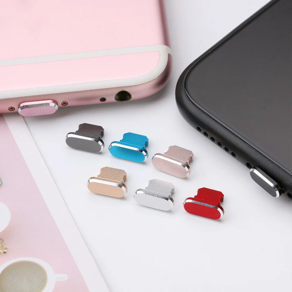 1PC Metal Charger Port Anti Dust Plug Stopper For iPhone 14 13 12 11 X XR Max 8 7 Plus Phone Accessory Charging Plug Cap Cover