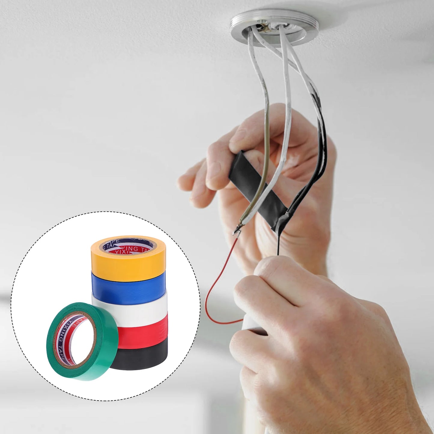 6 Rolls Insulation Tape Electrician Tape Colored Electrical Assortment Wire Protection Tapes Car Wiring Harness PVC Adhesive