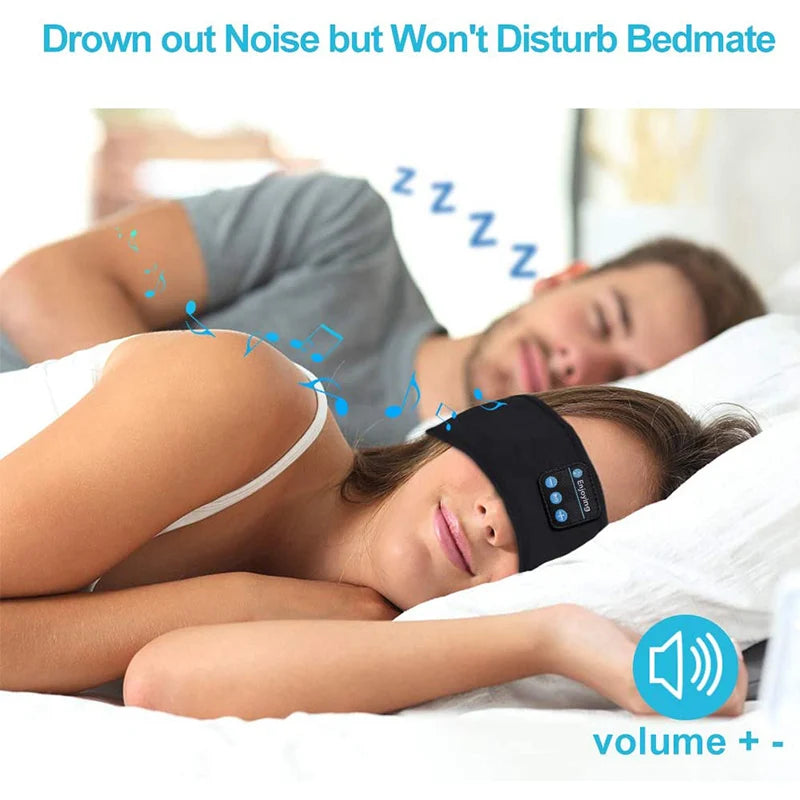 Masque de musique sans fil Bluetooth, bandeau de sport, casque anti-bruit, pour conversation, course, yoga, musique, casque de sommeil sans fil