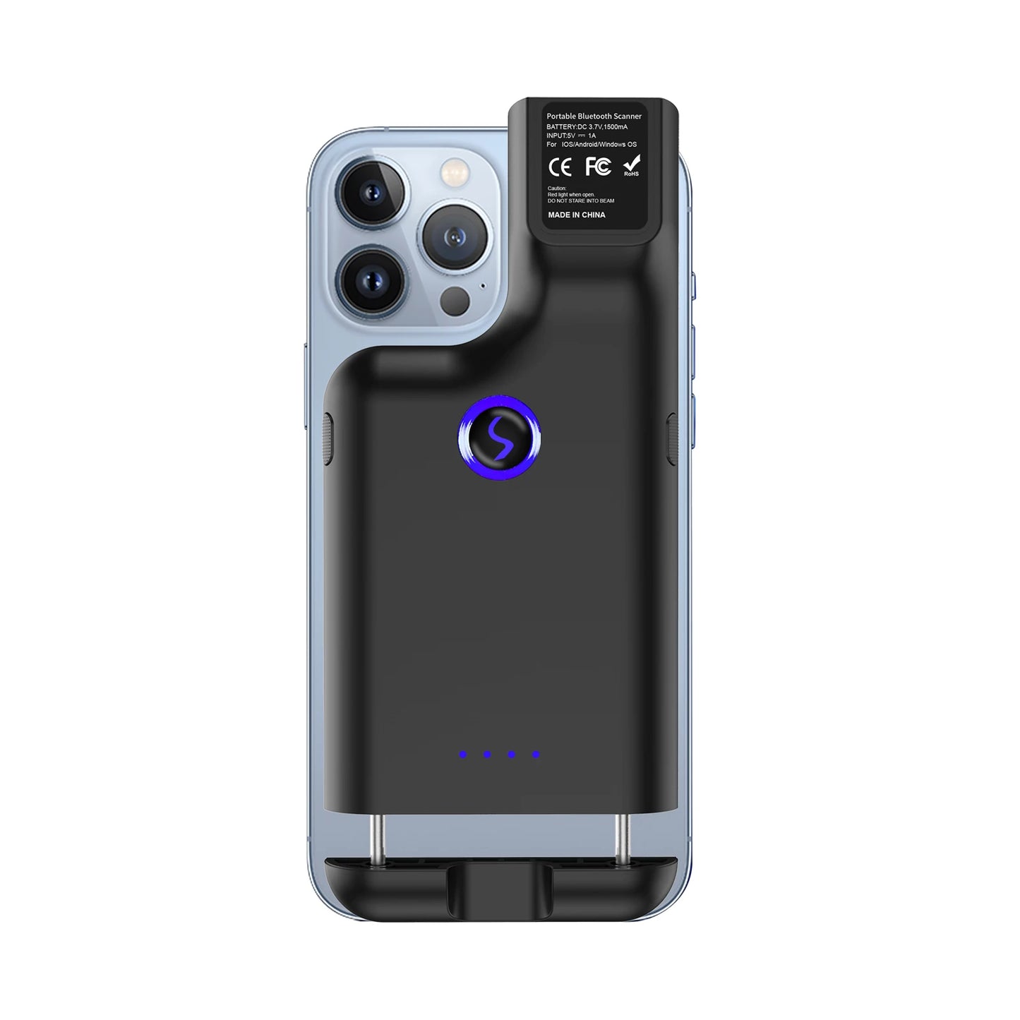 Scanner de codes-barres 2D portable sans fil JEESTON BX75, scanner mobile à clipser pour smartphones