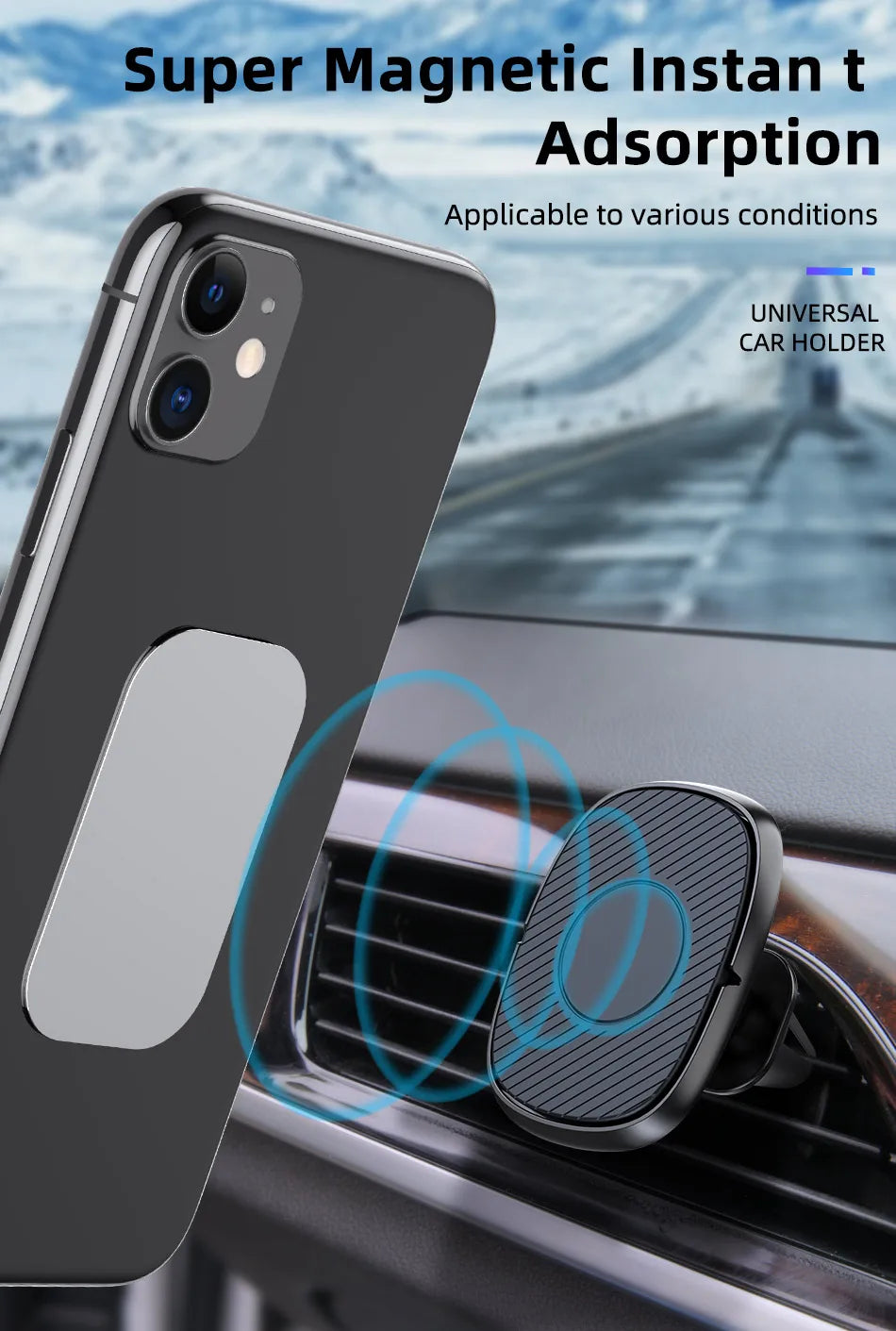 Magnetic Car Phone Holder Magnet Smartphone Support GPS Foldable Phone Stand Bracket Car Charger Holder For iPhone 15 14 Xiaomi