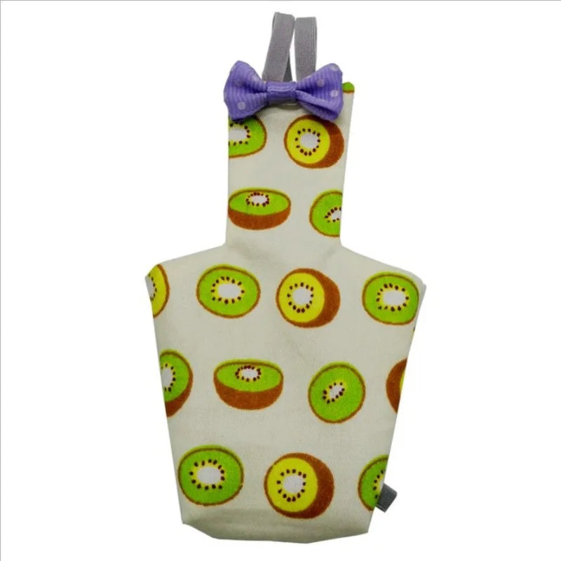 Parrot Diaper with Bowtie Cute Colorful Fruit Floral Cockatiel Pigeons Small Medium Large Pet Birds Flight Suit Clothes Washable