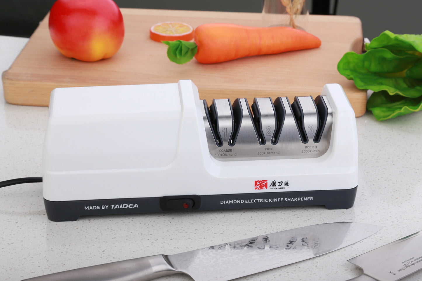 TAIDEA Top Level TG2101/TG2202 3 Stages 360 600 1000 Grit Electric Diamond Steel Sharpener Slot for Kitchen Ceramic Knife
