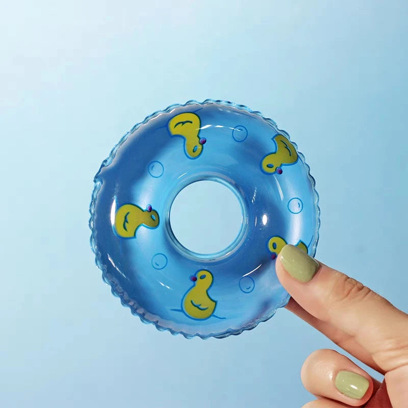 Mini bouée de bain pour enfants, jouet de piscine, anneau flottant, jouet amusant pour bébé, poupée flottante en caoutchouc, jeux gonflables