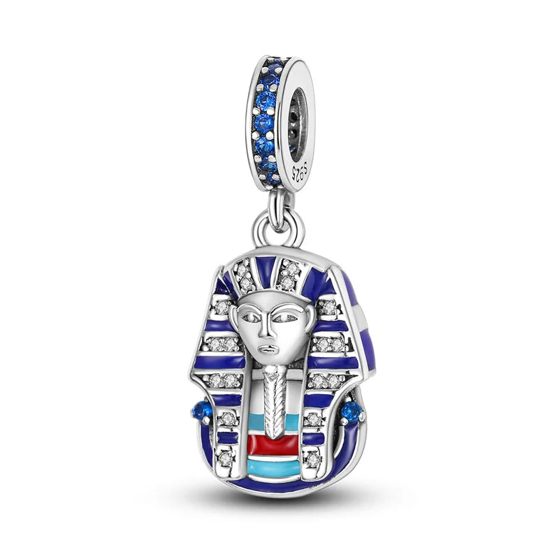 925 Sterling Silver Spots Series Charm Eiffel Tower Egypt Charms Pendant Fit MULA Original Sliver Bracelets DIY Jewelry Gifts