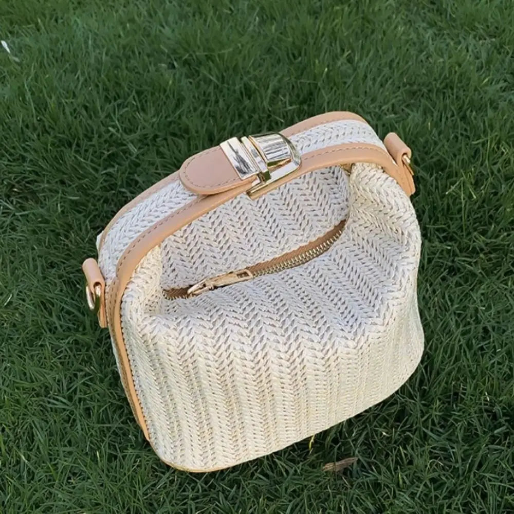 Straw Crossbody Bag For Women New Bohemian Small Knitting Summer Purse And Handbag Vacational Bucket Beach Bags