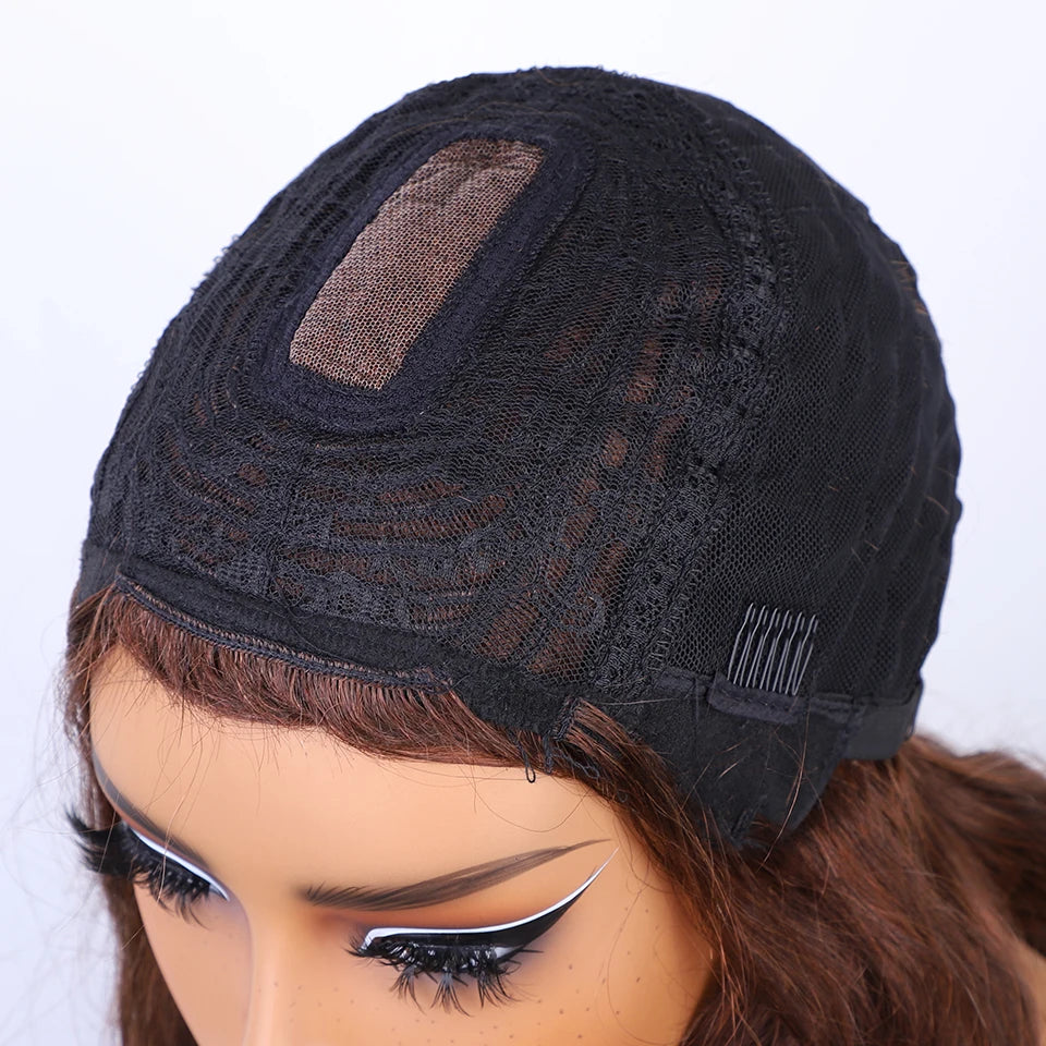 Perruques Rebecca 3x1 Body Wave 100 % cheveux humains avec frange rideau pour femmes, cheveux brésiliens Remy, sans colle, colorées, QVR