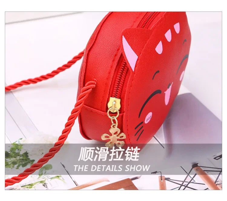 2024 Cute Cartoon Crossbody Fashion Girl PU Leather Elegant Children's Accessories Change Shoulder Bag حقائب يد 숄더백