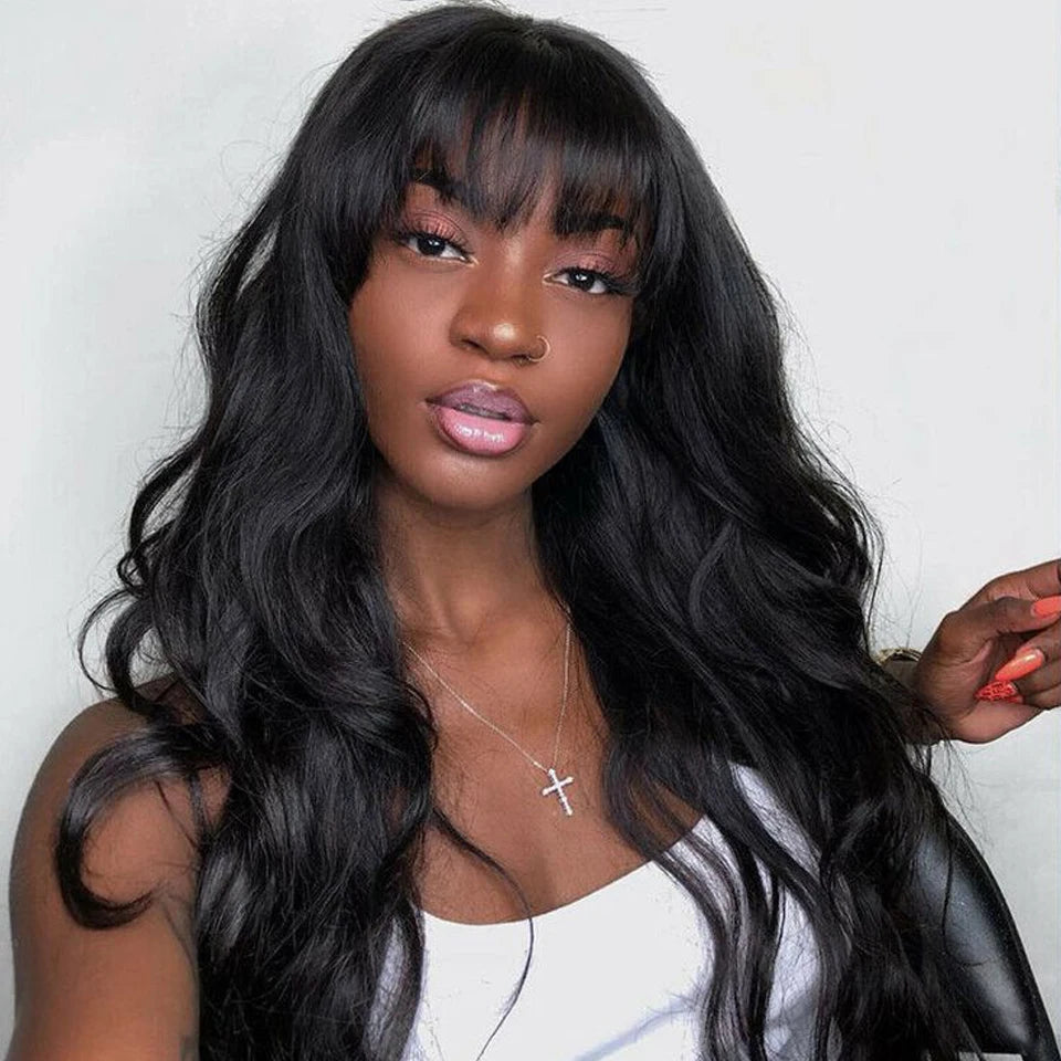 Perruques Rebecca 3x1 Body Wave 100 % cheveux humains avec frange rideau pour femmes, cheveux brésiliens Remy, sans colle, colorées, QVR