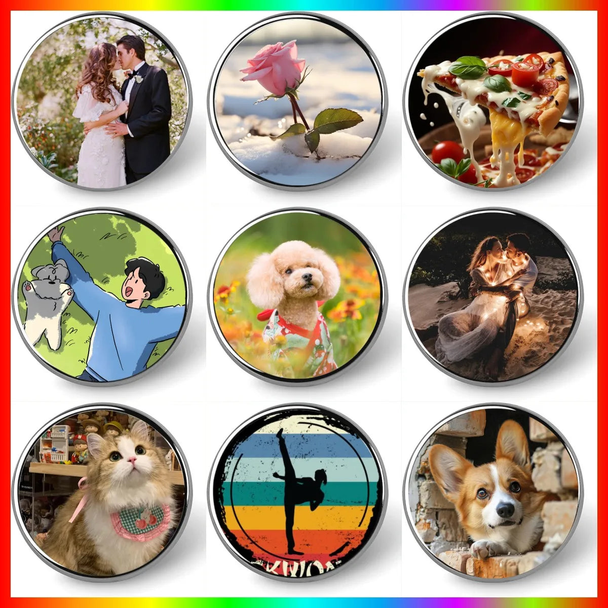 1 PC Personalized Photo Enamel Pins Custom Pictures Brooches Wedding Birthday Pet Creative Alloy Pin Clothes Lapel Button Badges