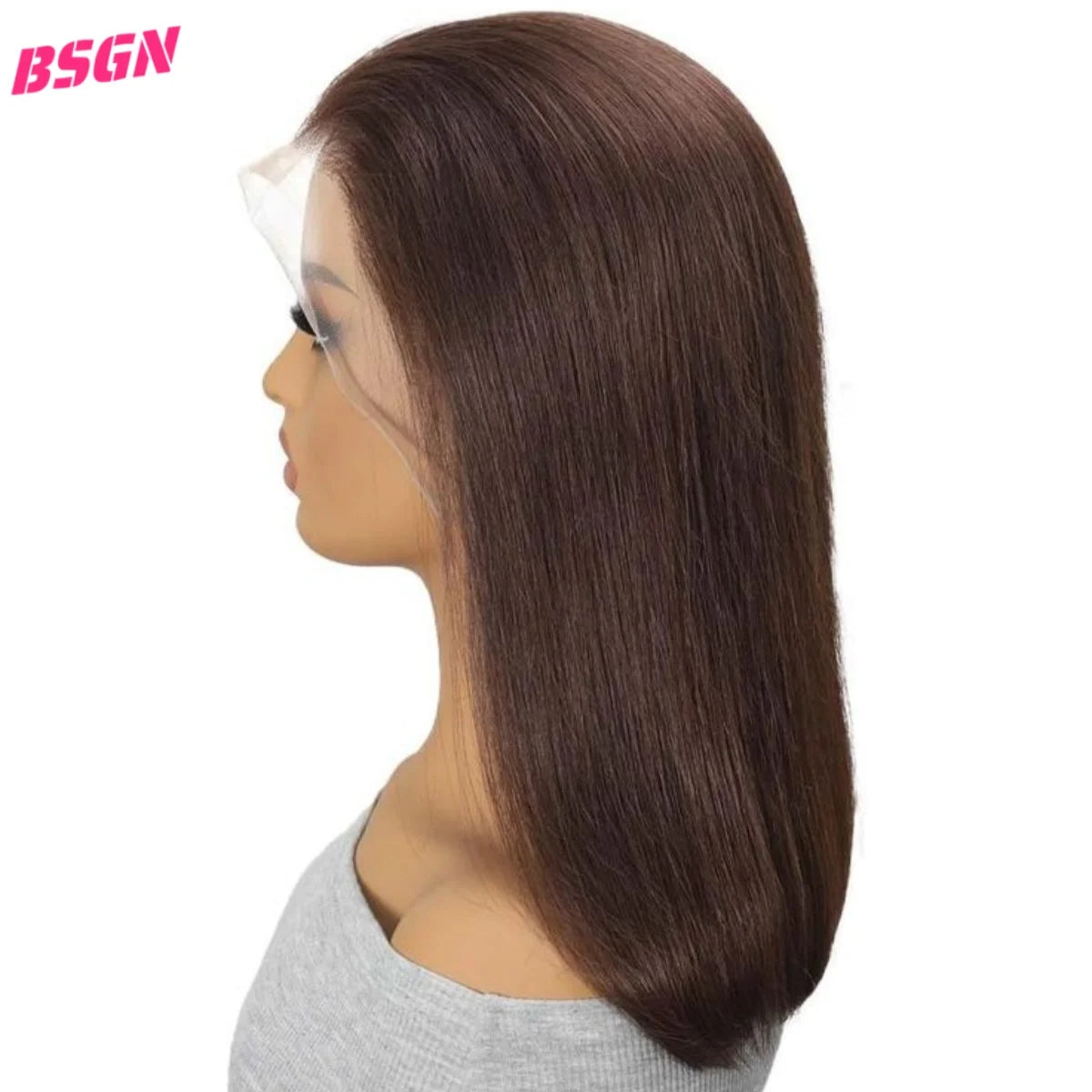 200% BSGN Chocolate Bob Wigs 13X4 HD Transparent Lace Frontal Wigs Human Hair 100% Human Hair For Woman Pre Plucked Glueless Wig