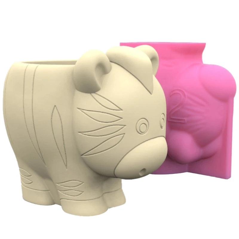 MXME Creative-Resin Plant Pots Silicone Mold Flower Pots Resin Mold Pen Holder Vase Epoxy Casting Mold