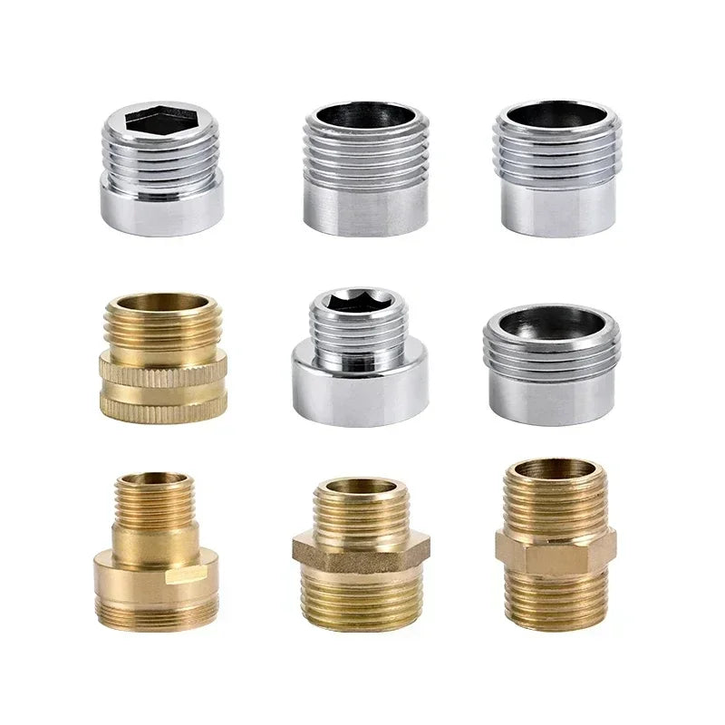 Water Faucet Coupler 1/2 To M16 M18 M20 M22 M24 M28 M32 Thread Connector Conversion Tap Adapter Fitting Bubbler Kitchen Bathroom