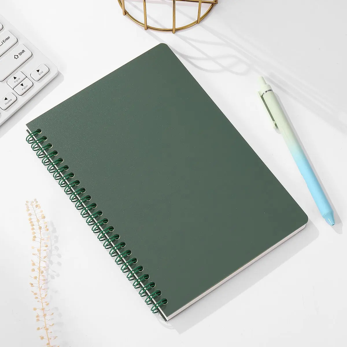 Carnet à spirales A5, 160 pages, papier épais, protection des yeux, ligné, pour l'école, le bureau