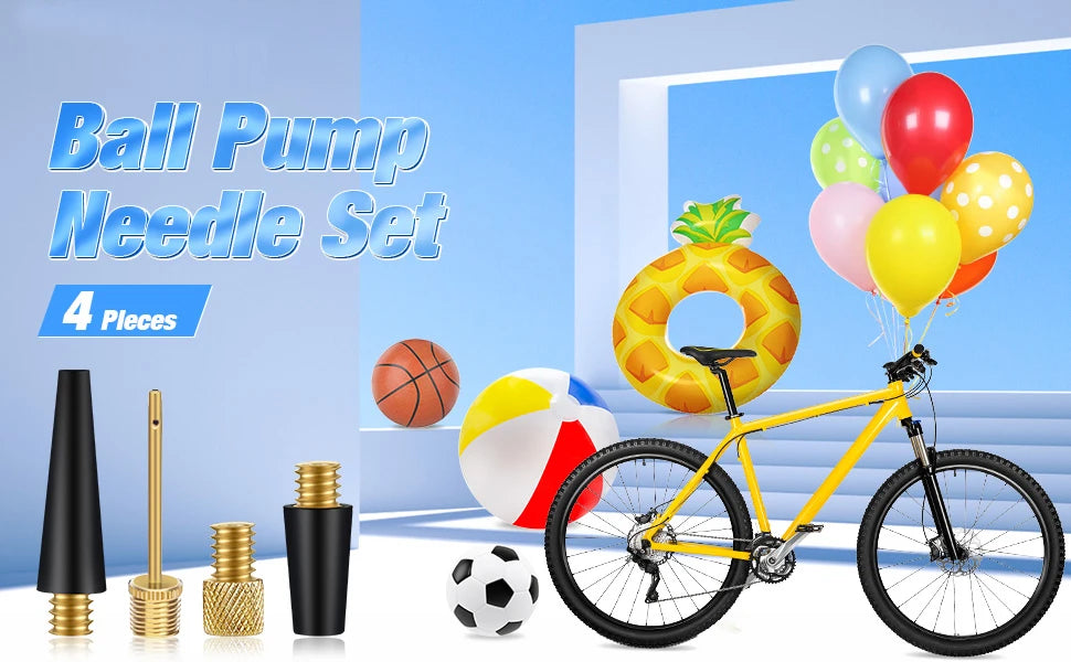 1 Set Bicycle Presta Schrader Valve Adaptor, Brass Bike Pump Adapters, Ball Pump Needle, Balloon Inflatable Toys Nozzle Inflator