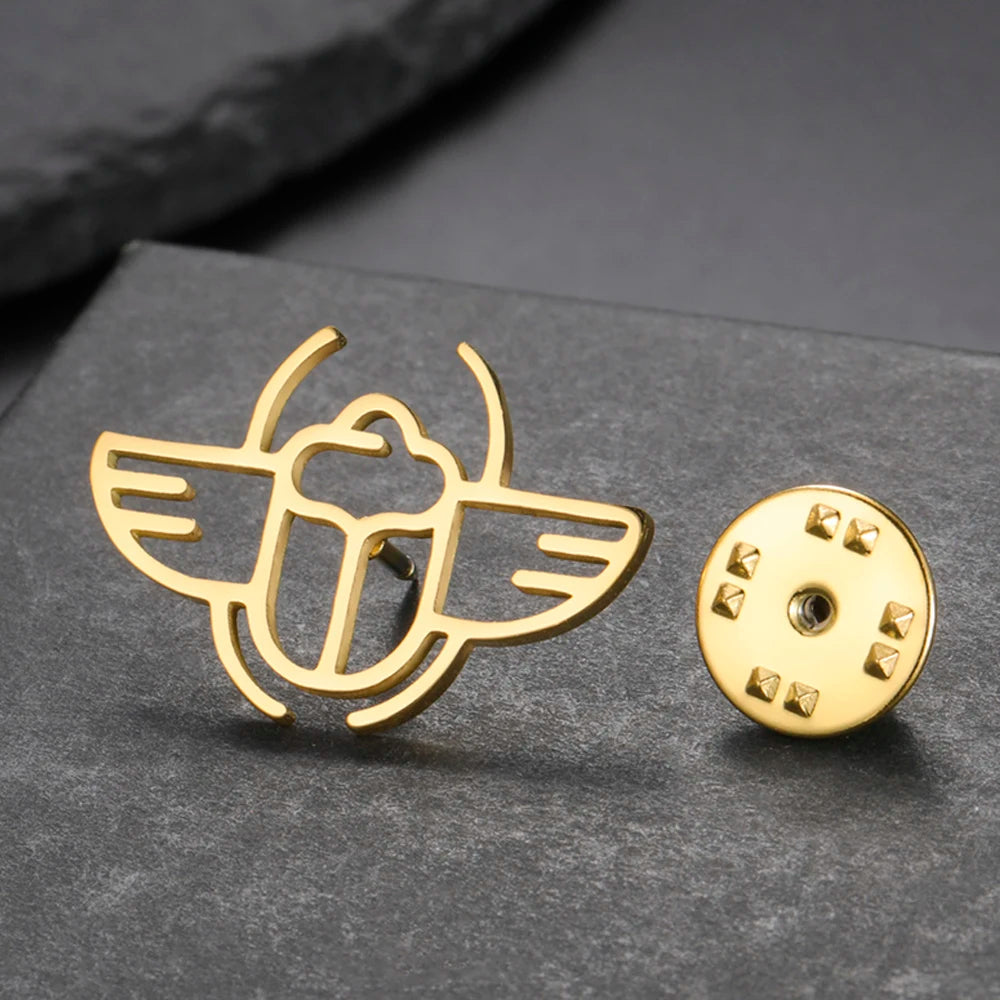 Broche scarabée égyptien antique Dawapara, animal égyptien, totem de protection et de bénédiction, talisman en acier inoxydable, bijoux