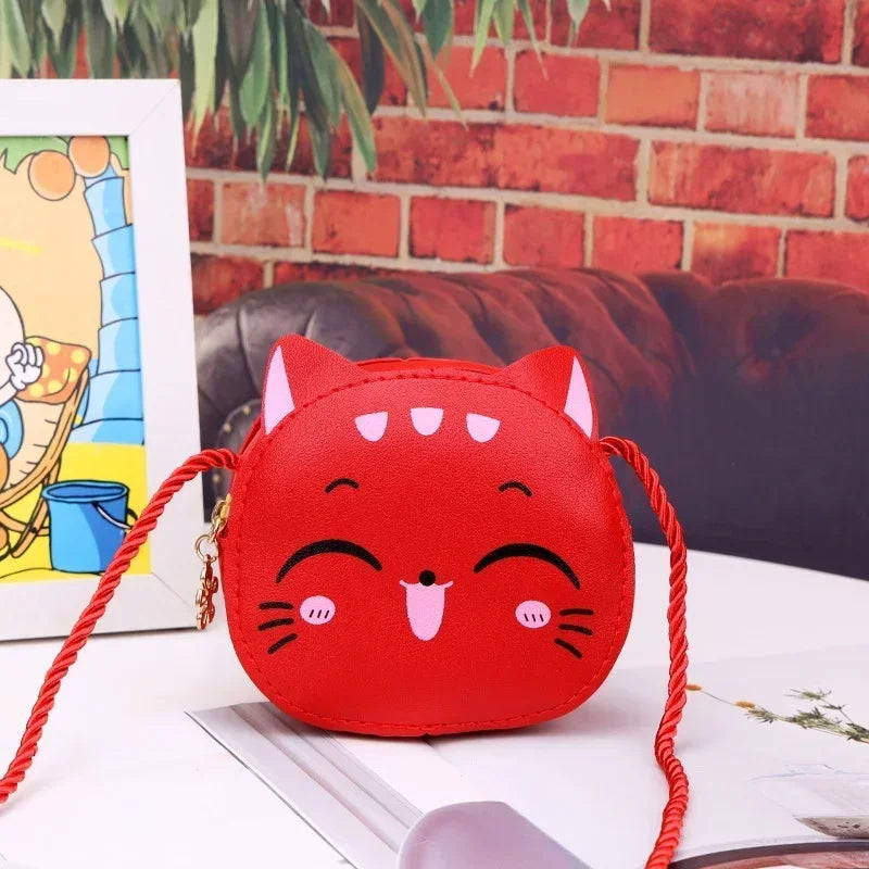 2024 Cute Cartoon Crossbody Fashion Girl PU Leather Elegant Children's Accessories Change Shoulder Bag حقائب يد 숄더백