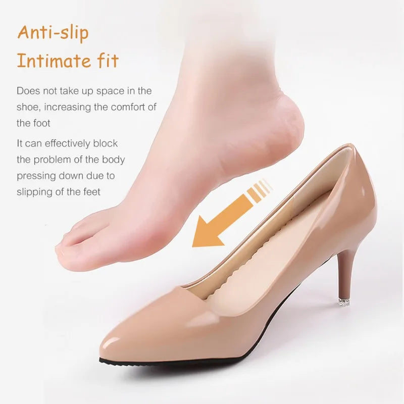 Sandales Semelles auto-adhésives Talons hauts Coussinets antidérapants pour chaussures Semelles intérieures en cuir absorbant la transpiration Coussin absorbant les chocs