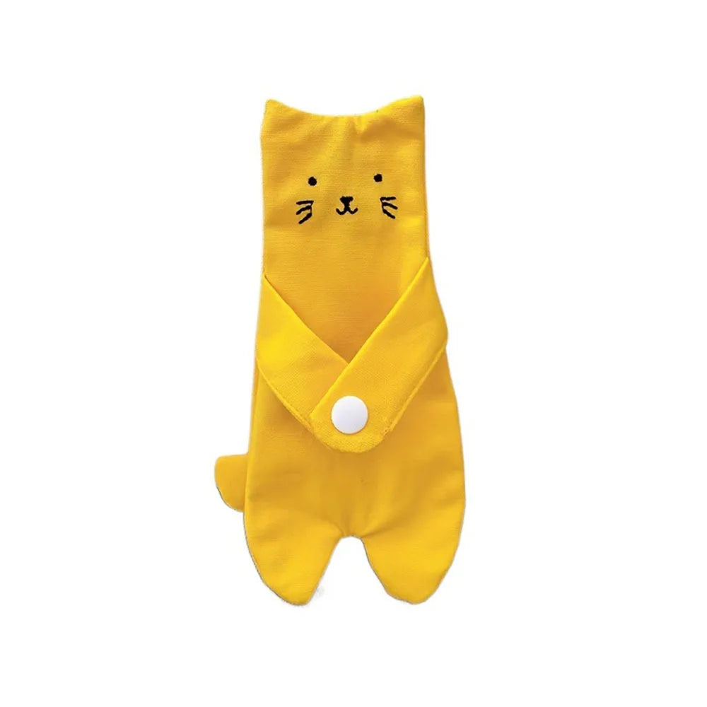 Canvas Cartoon Cat Coin Purse Zipper Closure Anti Loss Zippered Mini Wallet Snap Button Decorative Small Change Pouch Daily Use