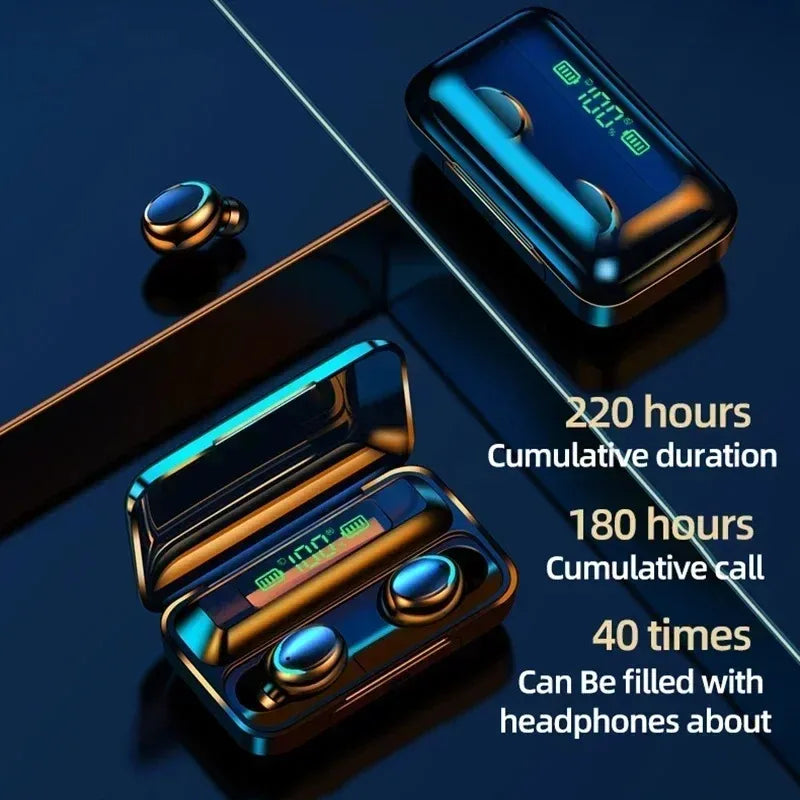 Écouteurs sans fil Bluetooth 5.3 TWS F9-5, casque stéréo Hi-Fi, étanches, avec micro, mains libres