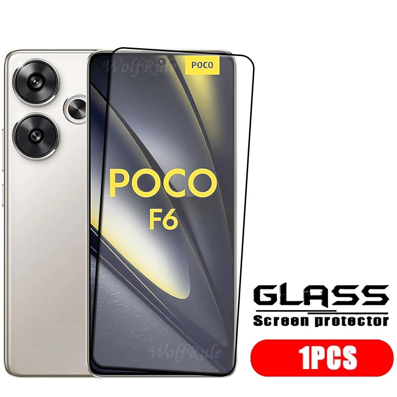 4pcs For Poco F6 Glass Poco F6 Tempered Glass Full Cover Glue Protective Film 9H HD Screen Protector Xiaomi Poco F6 PocoF6 F 6