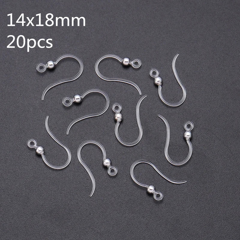 Louleur Crochets d'oreilles en résine transparente pour la fabrication de bijoux, boucles d'oreilles, base de crochet, accessoires de bricolage, vente en gros