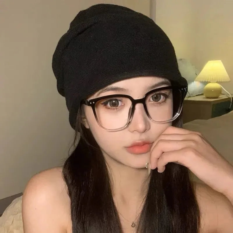 Monture de lunettes anti-lumière bleue tendance et tendance avec verres plats dégradés en bois pour femmes