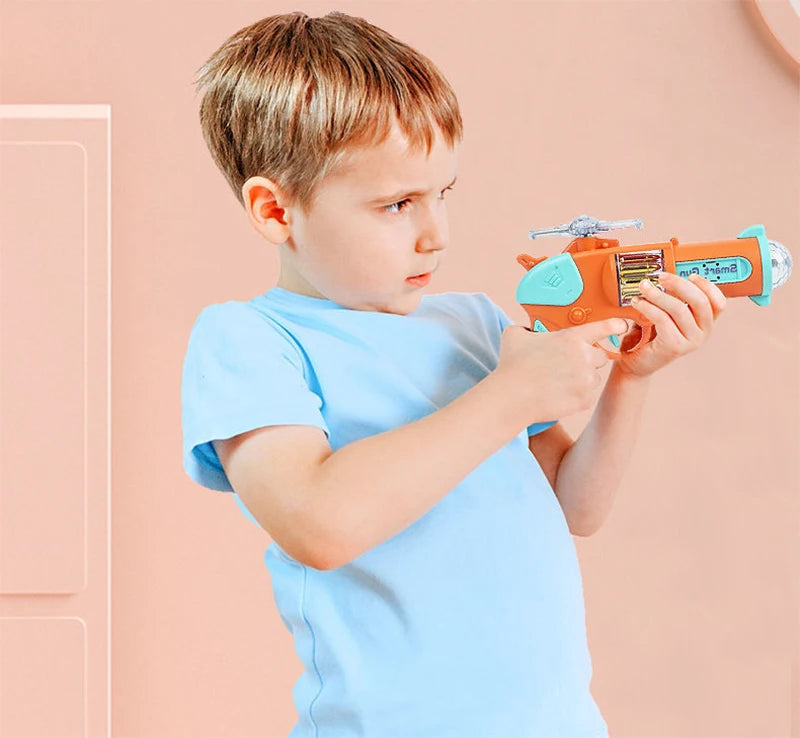 Pistolet jouet pour enfants, flash électrique, musique, projection rotative colorée, son et lumière, cadeau pour enfants