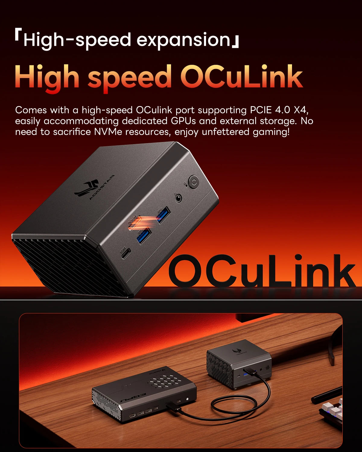 Mini PC AOOSTAR GT37 AMD Ryzen™ AI 9 HX 370 32 Go LPDDR5X-8000 MHz 1 To PCIe4.0 SSD, 12 cœurs/24 threads jusqu'à 5,1 GHz WiFi7/AI 50 TOPS