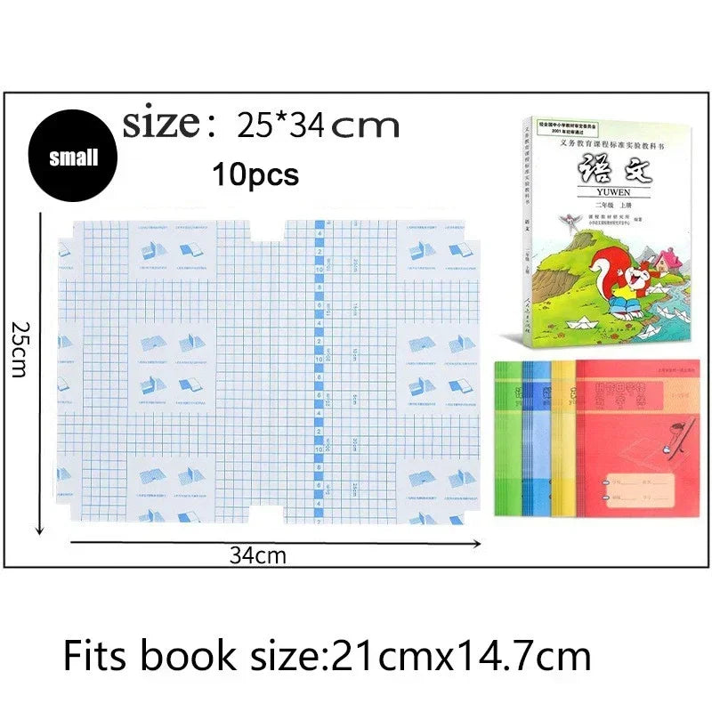 Lot de 10 feuilles de protection autocollantes pour carnet de notes A4, imperméables, pour agendas et livres, pour étudiants