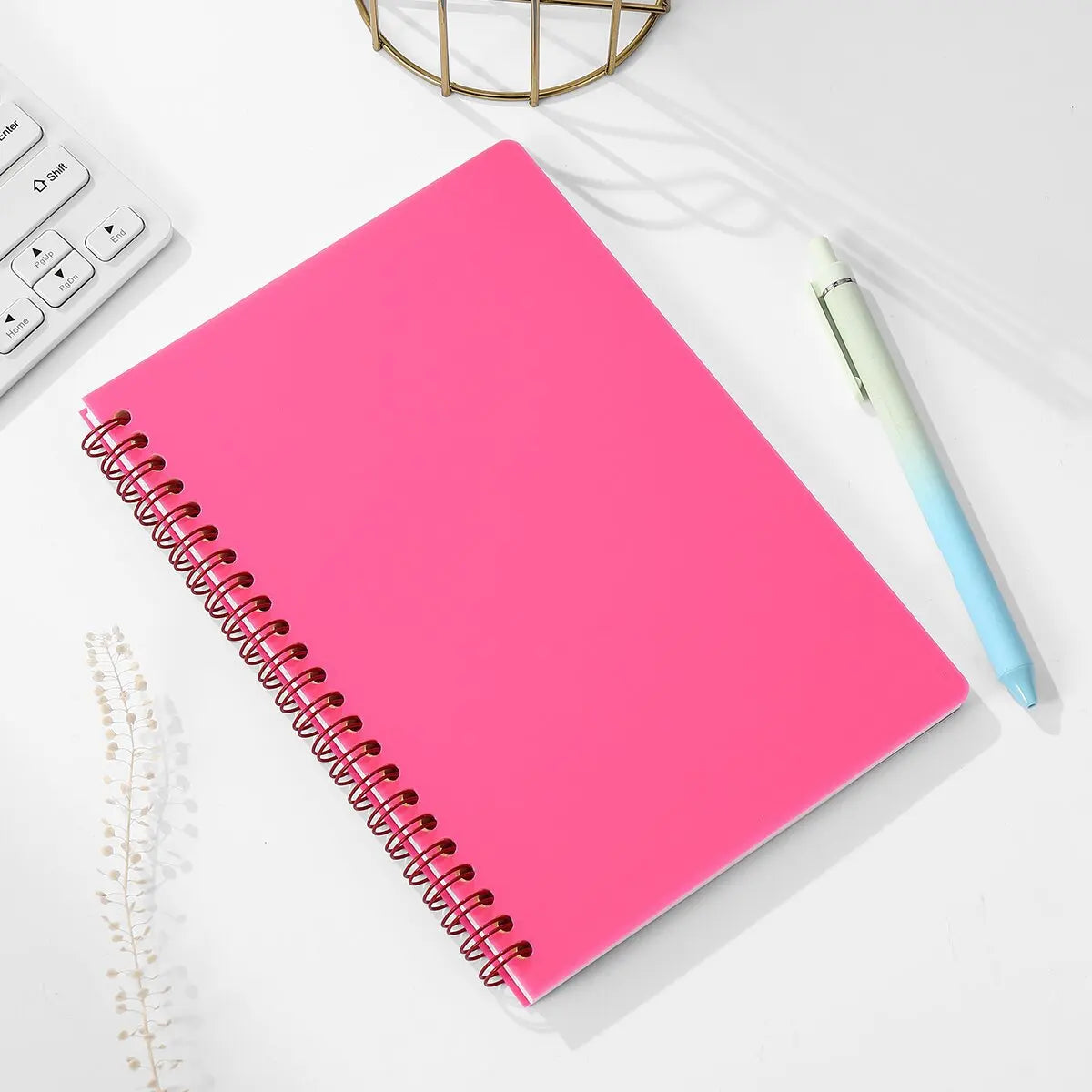 Carnet à spirales A5, 160 pages, papier épais, protection des yeux, ligné, pour l'école, le bureau