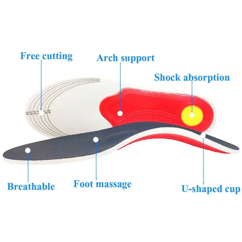 Semelles orthopédiques pour pieds plats, soutien de la voûte plantaire, soulage la pression du mouvement de l'air, amortit le coussin et rembourre la semelle intérieure