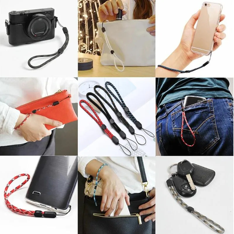 Lot de 10 dragonnes réglables de 19 cm pour accessoires électroniques, étuis de téléphone, porte-clés, appareil photo