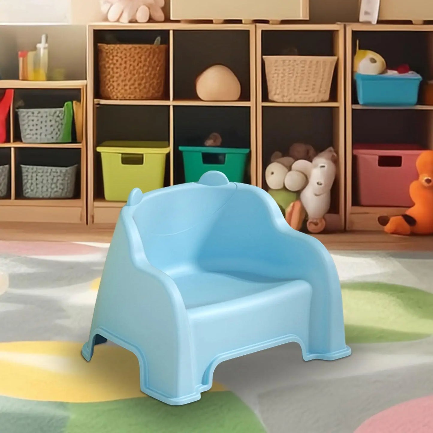 Small Stool with Backrest Shoe Changing Stool Children's Stool for Bathroom Bedside Table