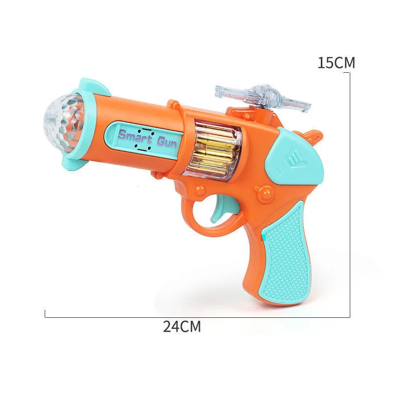Pistolet jouet pour enfants, flash électrique, musique, projection rotative colorée, son et lumière, cadeau pour enfants