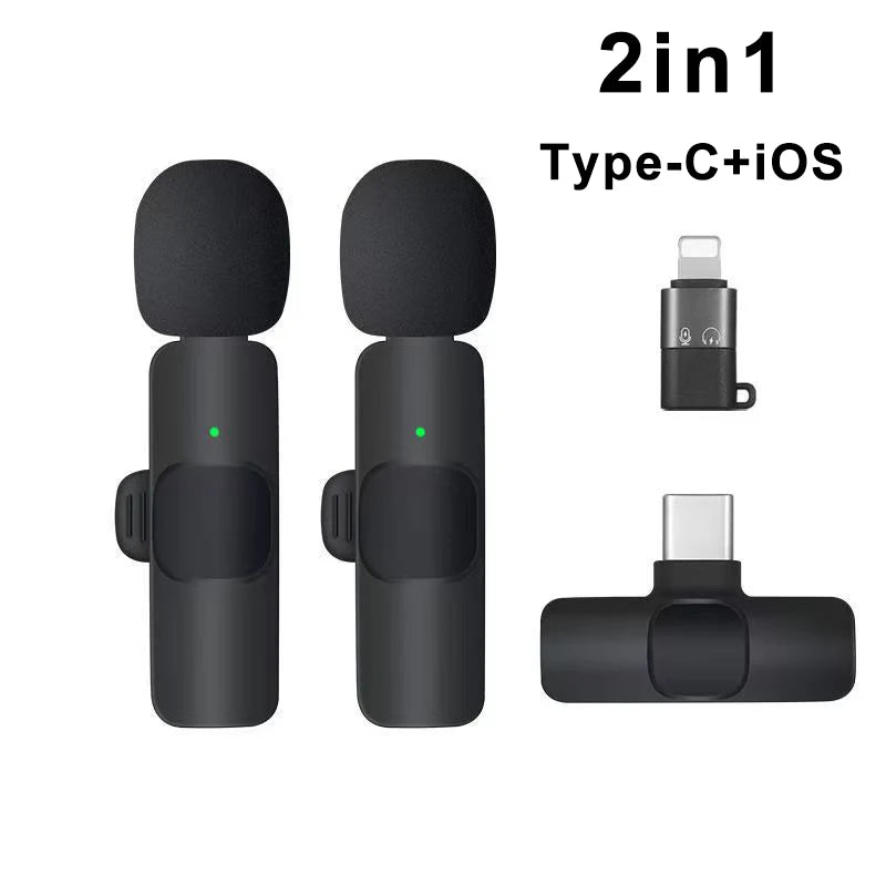 Portable Wireless Lavalier Microphone for Live Streaming/YouTube/TikTok/Facebook Live Noise Reduction Mic For iPhone/Android