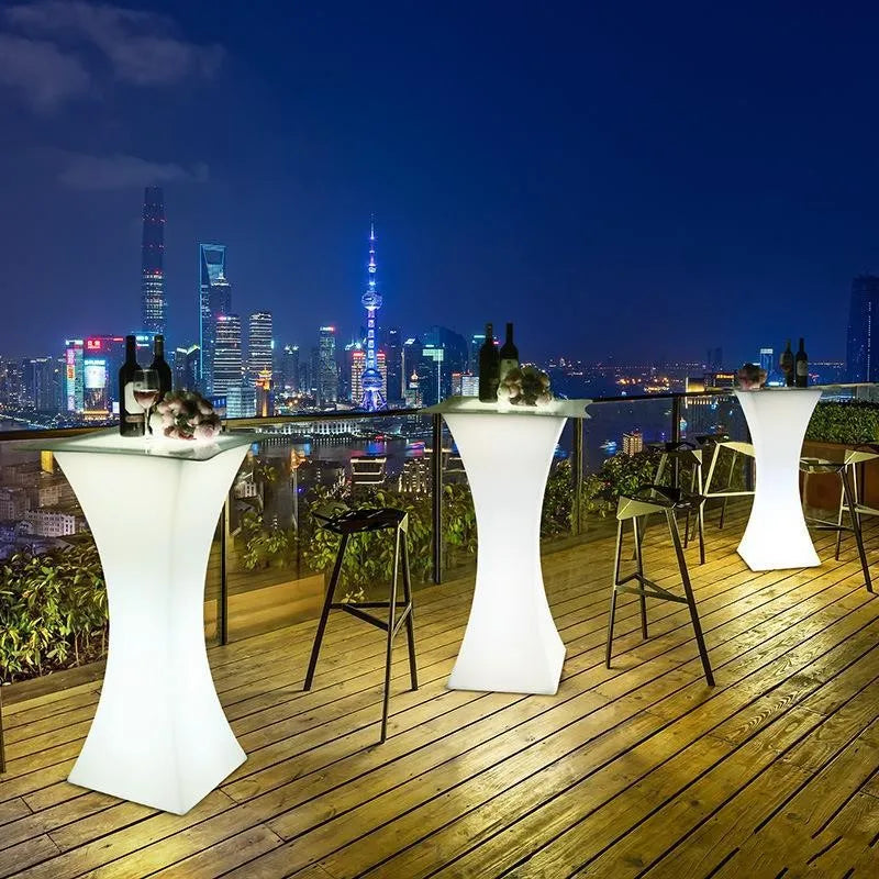 NewOut Door Use Led Illuminated Bar Cocktail Table Rechargeable Bar Plastic Table Lighted Up Coffee Table Ktv Disco Party Supply