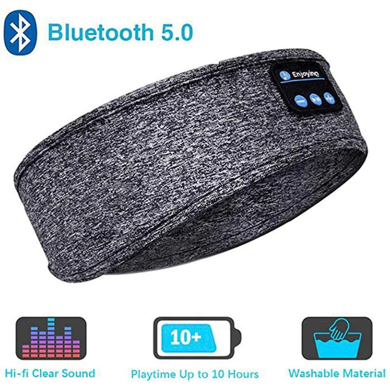 Masque de musique sans fil Bluetooth, bandeau de sport, casque anti-bruit, pour conversation, course, yoga, musique, casque de sommeil sans fil