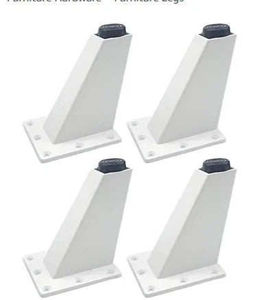 Lot de 4 pieds de meuble réglables en métal, noirs, en alliage d'aluminium épais, pour canapé, lit, meuble TV