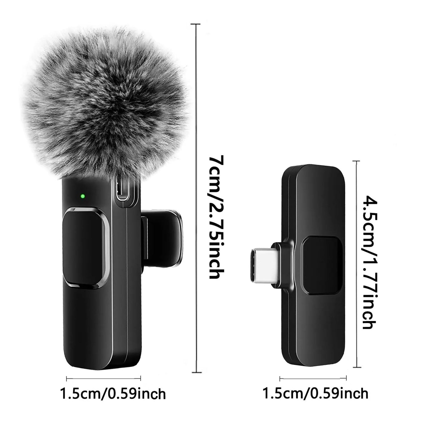 Nouveau microphone cravate sans fil, mini micro d'enregistrement audio et vidéo pour iPhone, Android, ordinateur portable, jeux en direct, téléphone portable
