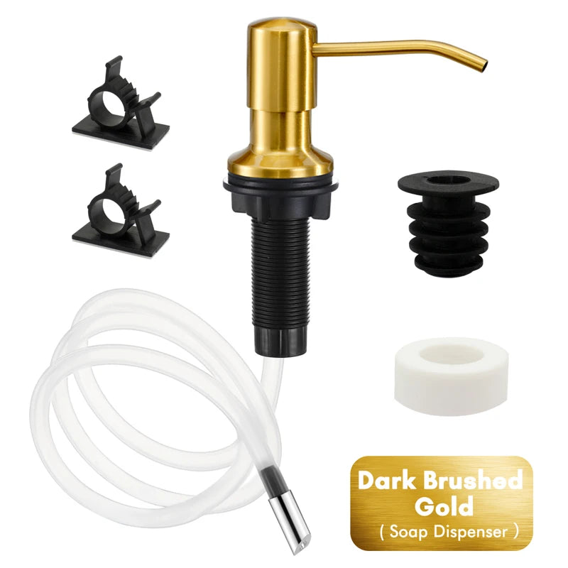 Stainless Steel Soap Dispenser Extension Tube Kit Kitchen Sink Liquid Soap Dispenser Bathroom Lotion Detergent Hand Press Pumps