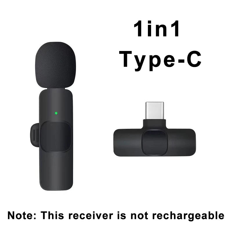 Portable Wireless Lavalier Microphone for Live Streaming/YouTube/TikTok/Facebook Live Noise Reduction Mic For iPhone/Android
